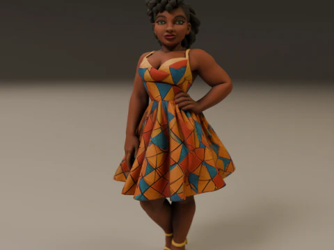 African pin-up 3D Print Model