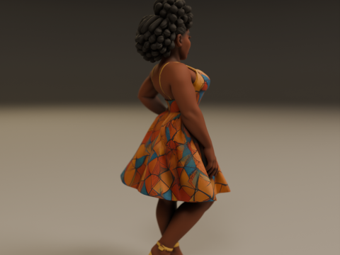 African pin-up Model Cetak 3D