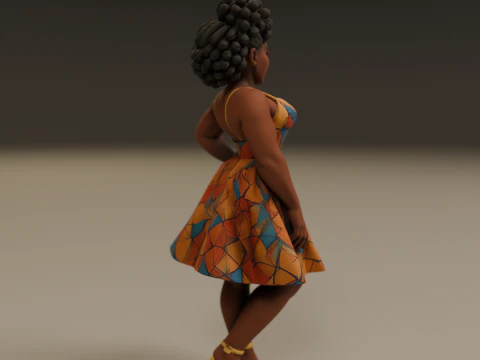 African pin-up 3D Print Model