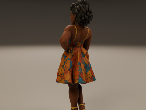 African pin-up Model Cetak 3D