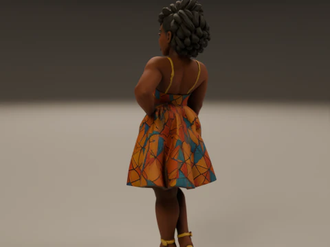 African pin-up 3D Print Model