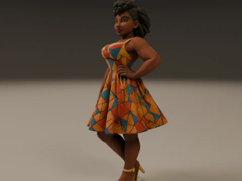 African pin-up 3D Print Model