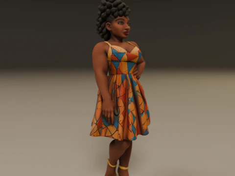 African pin-up 3D Print Model