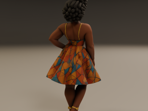 African pin-up Model Cetak 3D