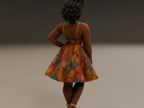 African pin-up 3D Print Model