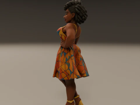African pin-up 3D Print Model
