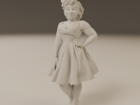 African pin-up Model Cetak 3D