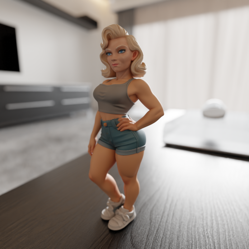 American pin-up 3D Print Model .c4d .max .obj .3ds .fbx .stl .blend 