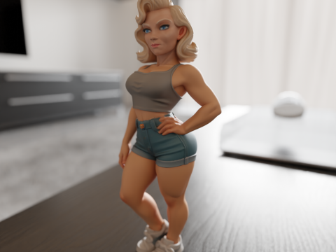 American pin-up Model Cetak 3D