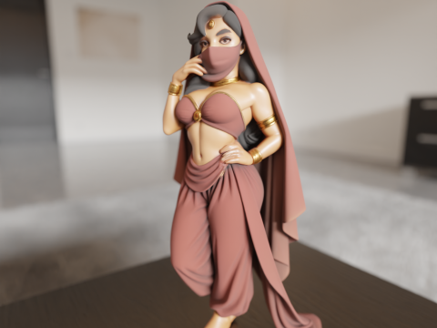 Indian pin-up 3D printmodel