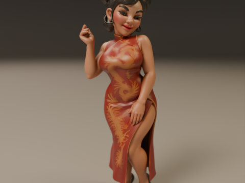 Chinese pin-up 3D Print Model