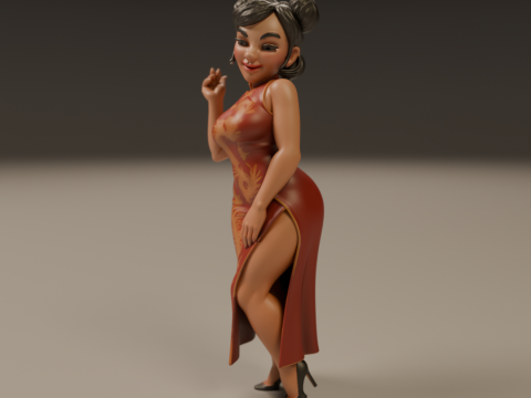 Chinese pin-up 3D Print Model