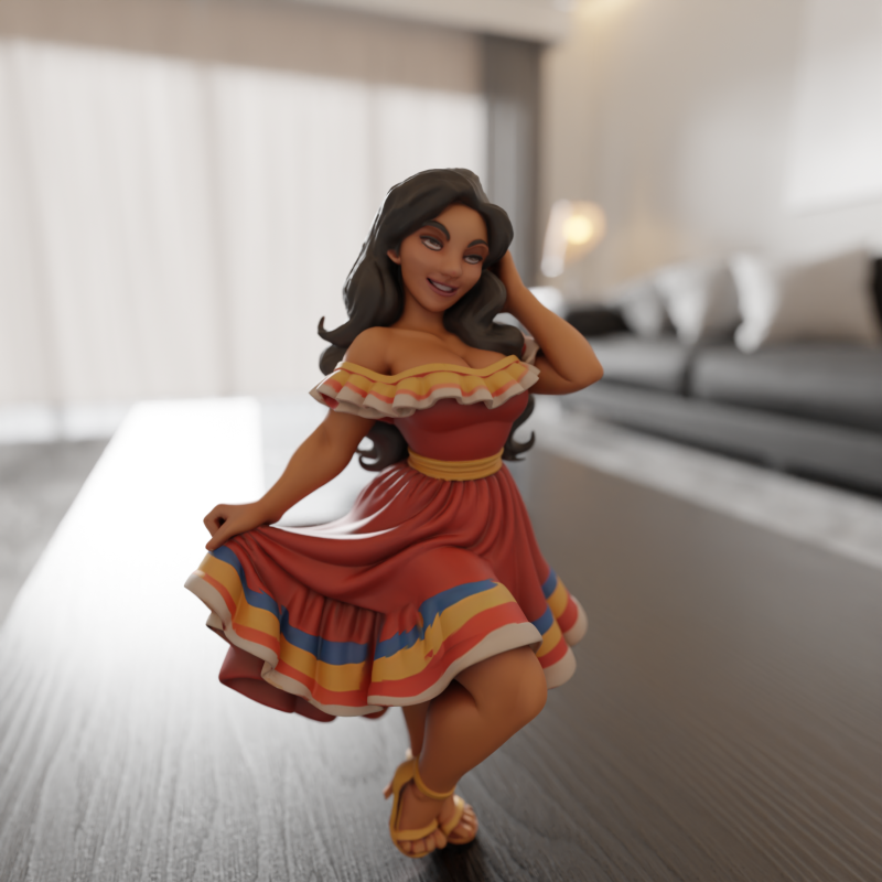 Colombian pin-up 3D 打印模型 .c4d .max .obj .3ds .fbx .stl .blend 