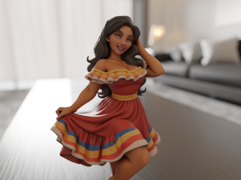 Colombian pin-up Model do druku 3D