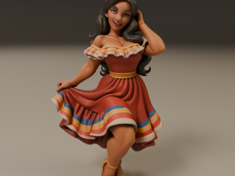 Colombian pin-up 3D 打印模型
