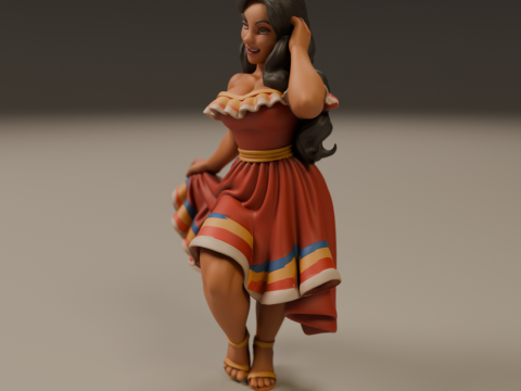 Colombian pin-up 3D 打印模型