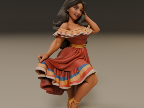 Colombian pin-up 3D 打印模型