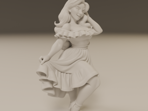 Colombian pin-up 3D 打印模型