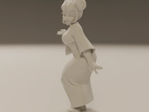 Japanese pin-up 3D Print Model