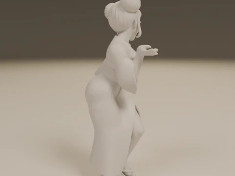 Japanese pin-up 3D Print Model