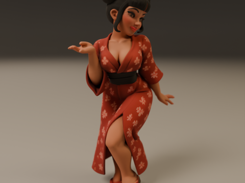 Japanese pin-up 3D 打印模型