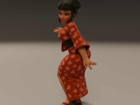 Japanese pin-up 3D 打印模型