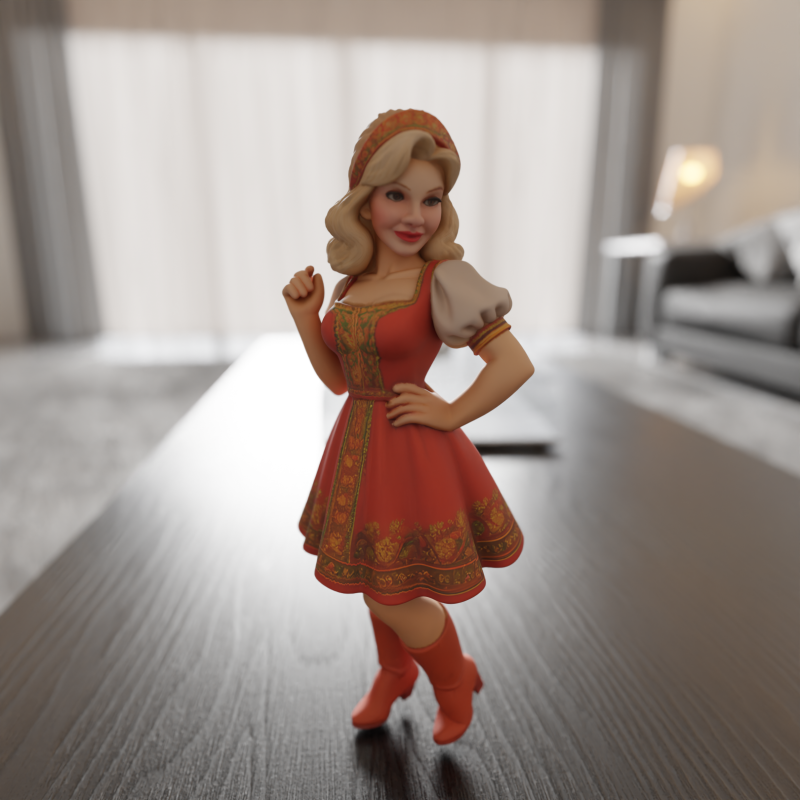 Russian pin-up 3D Принт Модель .c4d .max .obj .3ds .fbx .stl .blend 