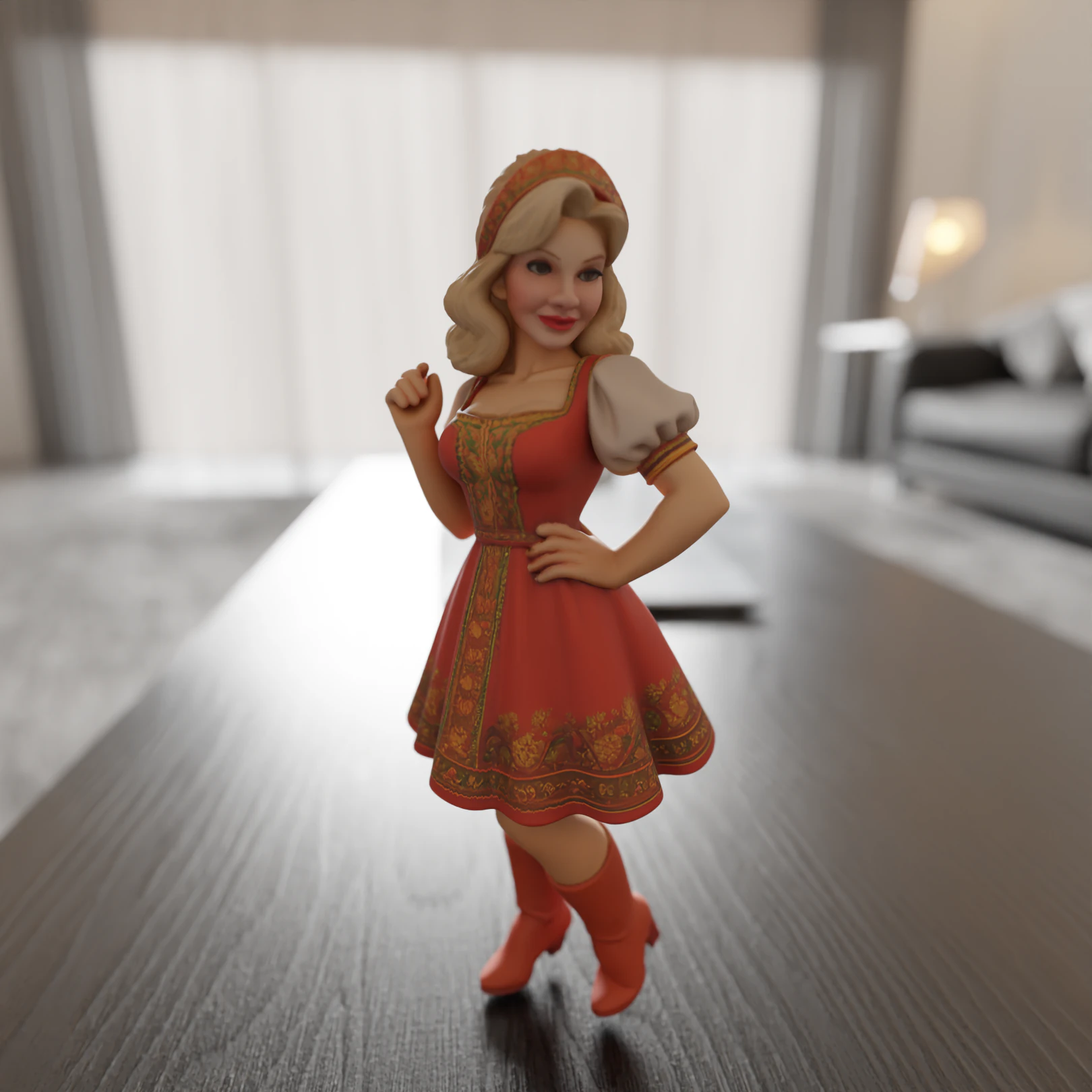 Russian pin-up 3D Print Model .c4d .max .obj .3ds .fbx .stl .blend 