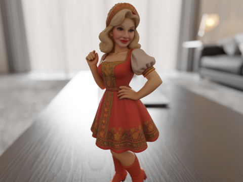 Russian pin-up Model do druku 3D