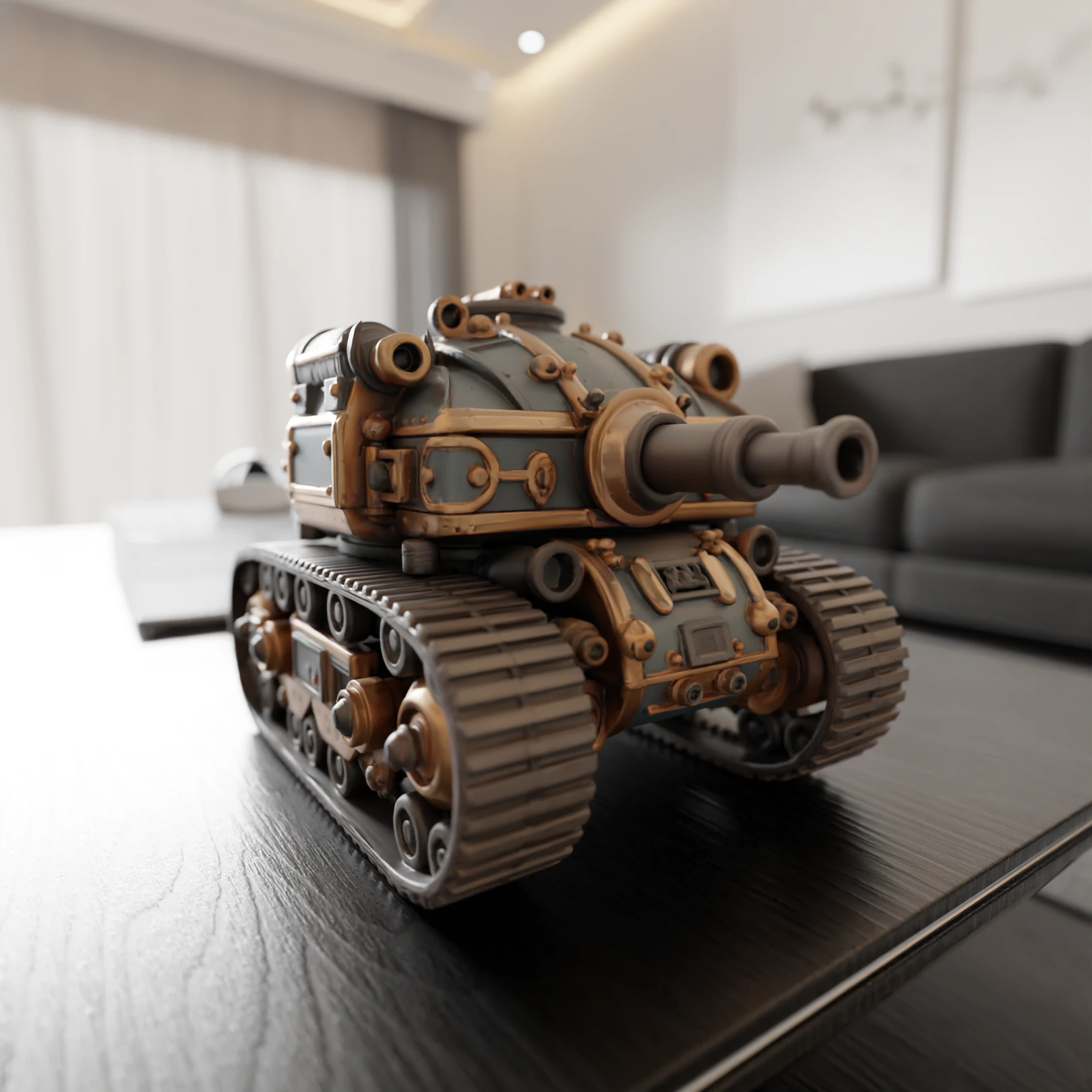 Tank steampunk 3D Print Model .c4d .max .obj .3ds .fbx .stl .blend 