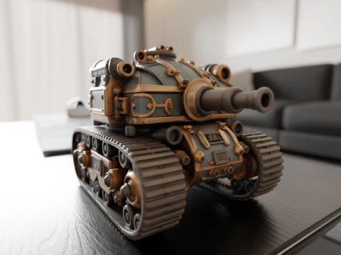 탱크 스팀펑크 3D 프린트 모델