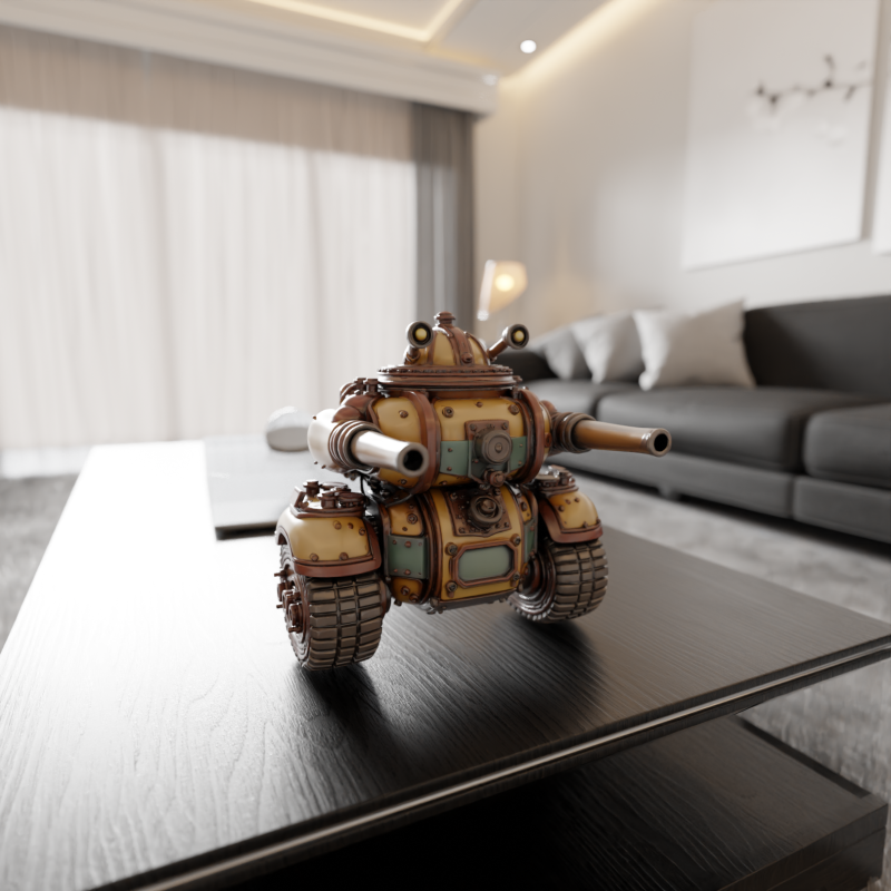 Tank steampunk 3D 打印模型 .c4d .max .obj .3ds .fbx .stl .blend 
