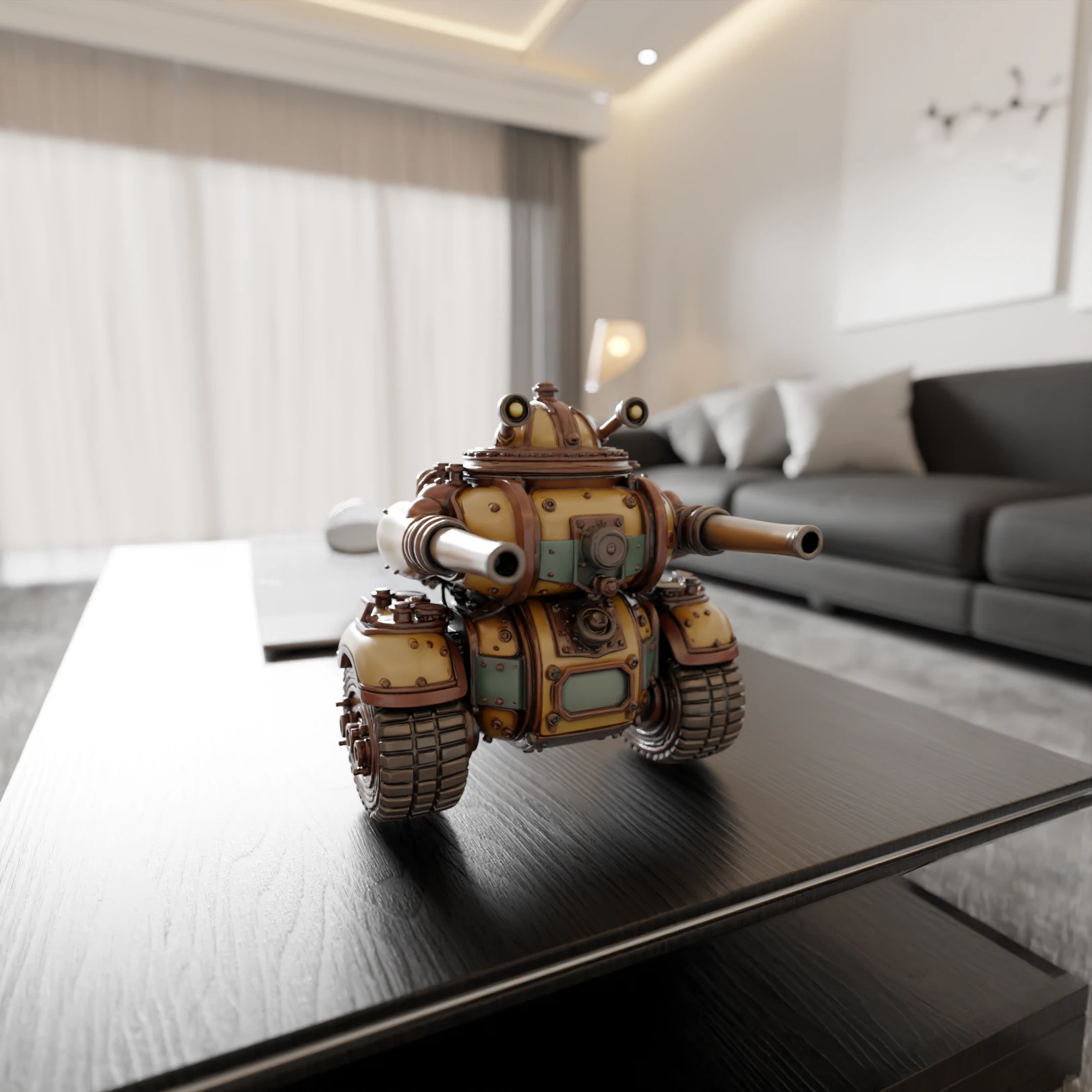Tank steampunk 3D Print Model .c4d .max .obj .3ds .fbx .stl .blend