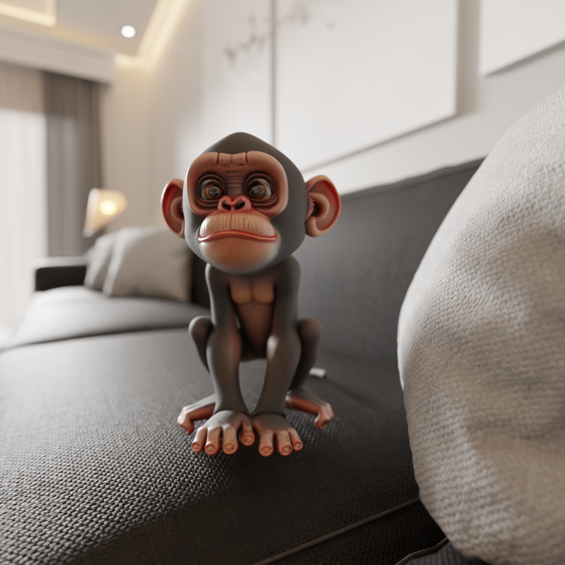 Chimpanzee 3D 打印模型 .c4d .max .obj .3ds .fbx .stl .blend 