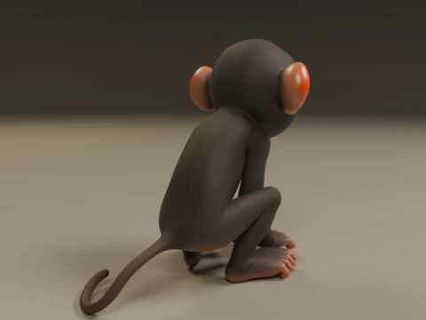 Chimpanzee 3D Print Model