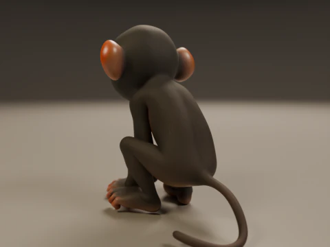 Chimpanzee 3D Print Model
