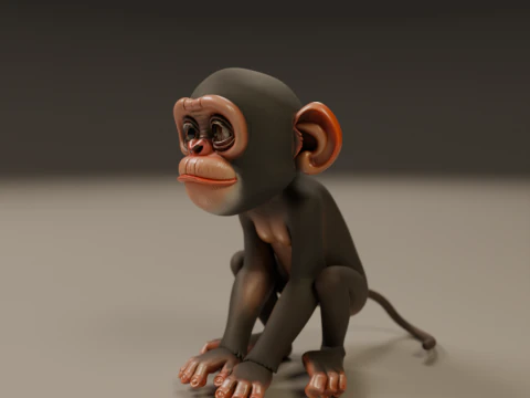 Chimpanzee 3D Print Model