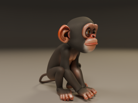 Chimpanzee 3D 打印模型