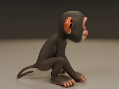 Chimpanzee 3D Print Model