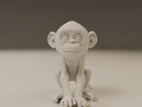 Chimpanzee 3D Print Model