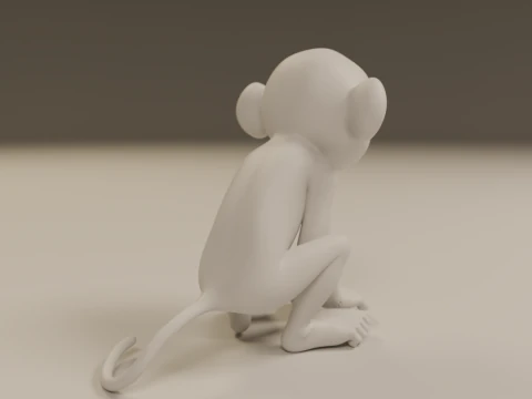Chimpanzee 3D Print Model