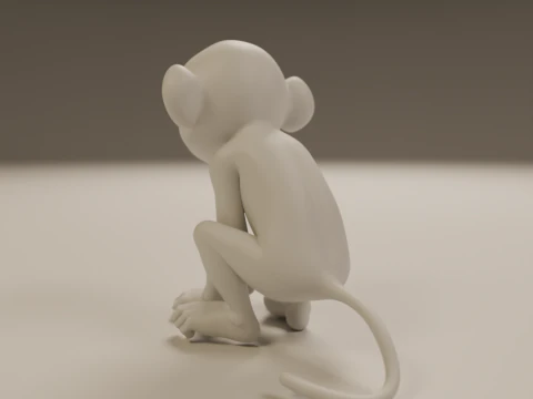 Chimpanzee 3D Print Model