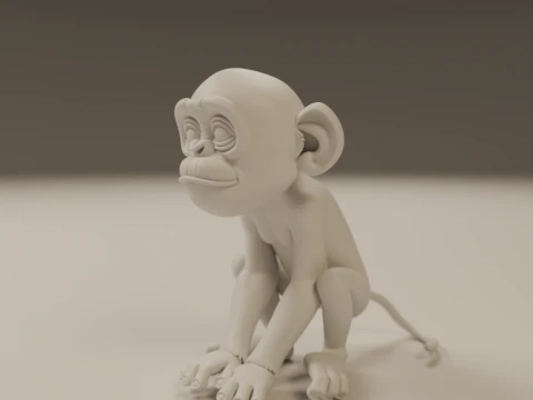 Chimpanzee 3D Print Model