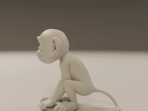 Chimpanzee 3D Print Model