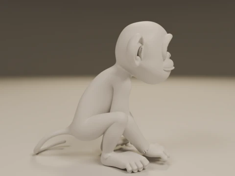 Chimpanzee 3D Print Model