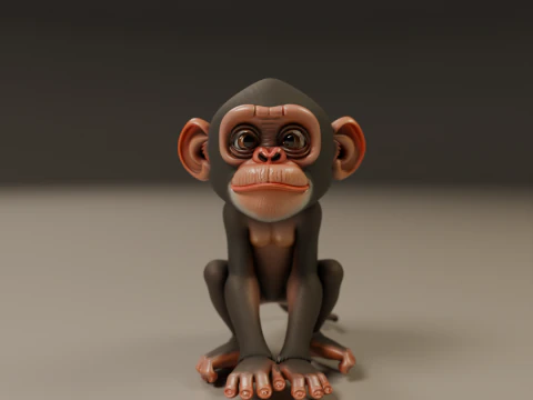 Chimpanzee 3D Print Model