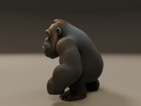 Gorilla 3D Print Model