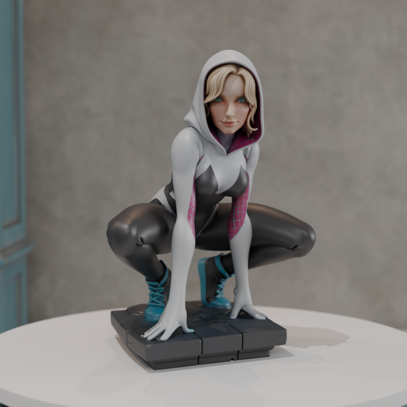 Spider Woman Gwen Stacy 3Dプリントモデル .c4d .max .obj .3ds .fbx .stl .blend