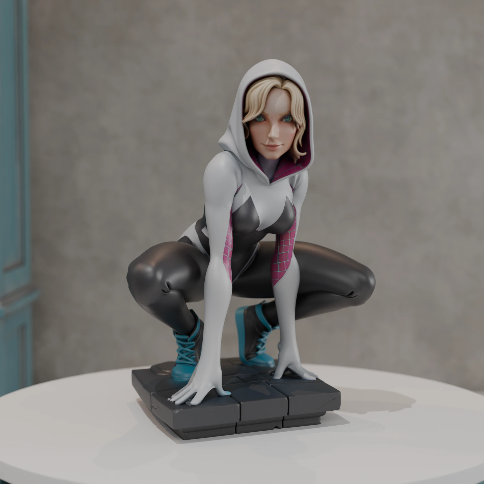 Spider Woman Gwen Stacy 3D Print Model .c4d .max .obj .3ds .fbx .stl .blend 