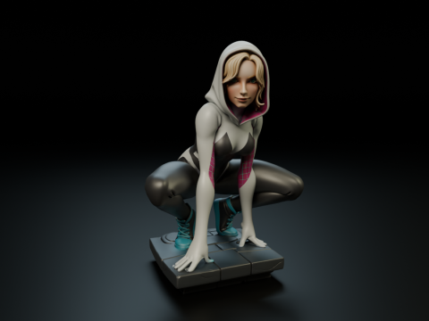 Spider Woman Gwen Stacy 3Dプリントモデル